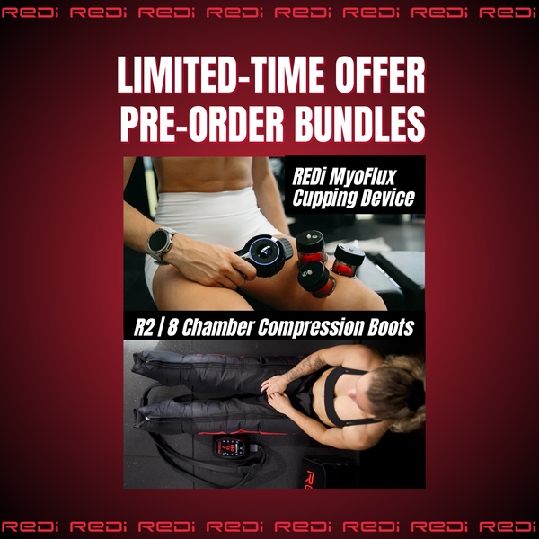 [Pre Order Bundle Saver] REDi Recovery R2 | 8 Chamber Compression Boots x REDI MYOFLUX CUPPING
